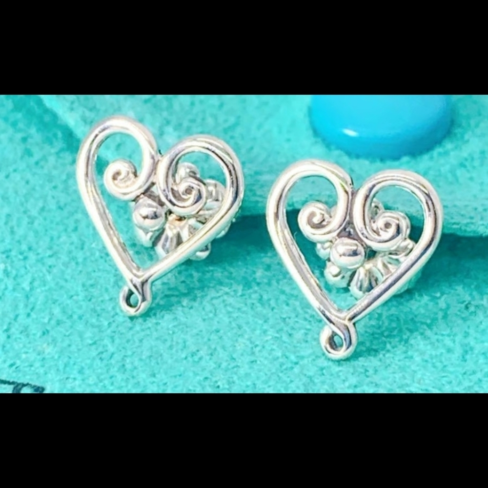 Elegant Silver Heart Earrings